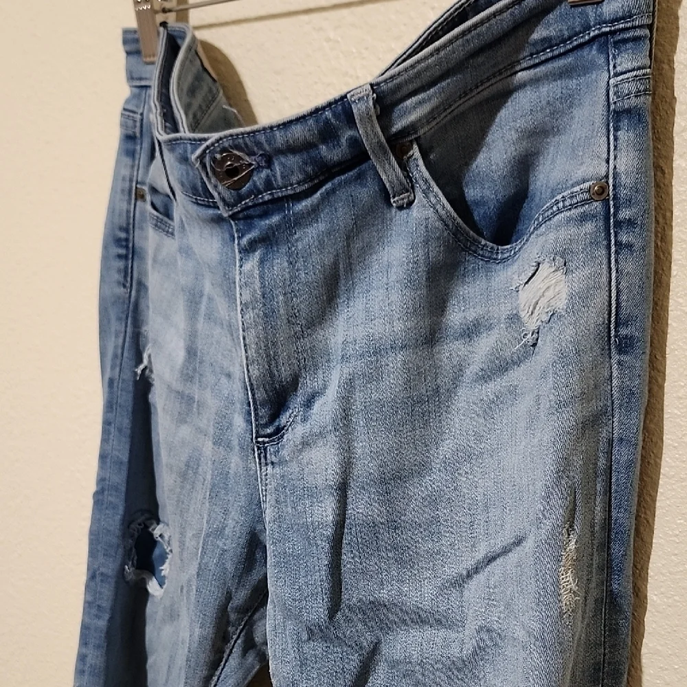 Ag Adriano Goldschmied Blue Skinny Jeans with Distressed Detailing - Picture 3 of 10